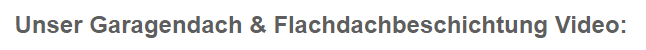 Garagendach Flachdachbeschichtungen